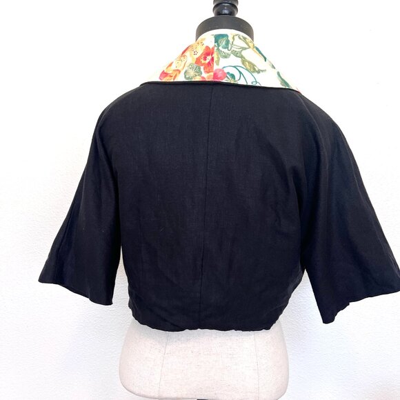 Funky & Unique Crop Jacket - Handmade - Solid & Floral - Size M/L - Picture 3 of 14